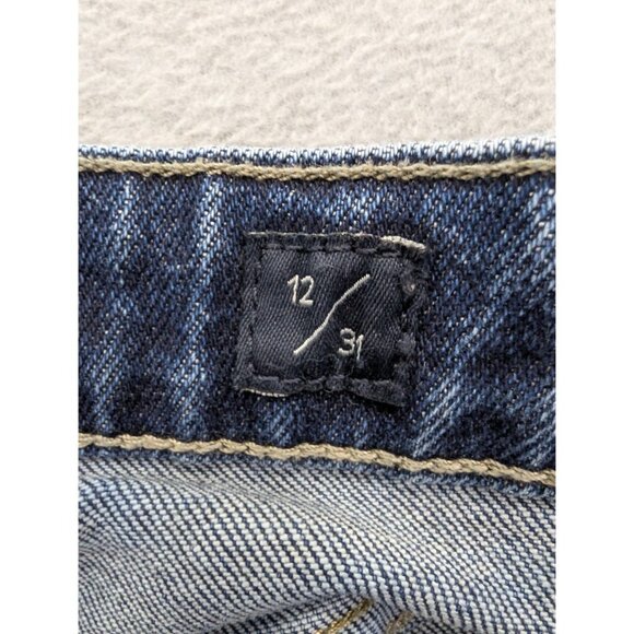 Lucky Brand Shorts Womens 12 Blue High Rise Shortie Cutoff Distressed Denim - Picture 13 of 16